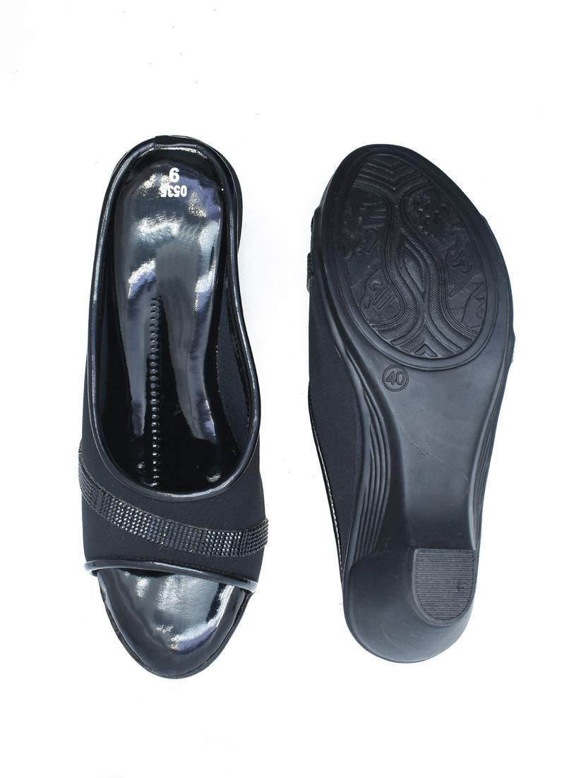 women solid slip on block heel sandal - 22029649 - Standard Image - 3