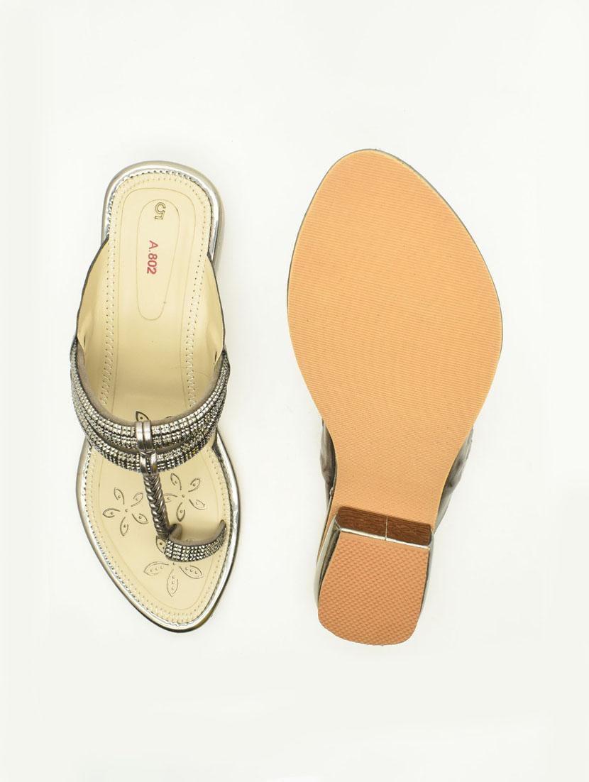 women emebllished slip on block heel sandal - 22029651 - Standard Image - 3