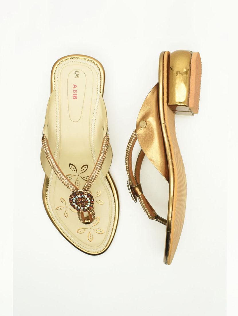 women embellished slip on block heel sandal - 22029653 - Standard Image - 3