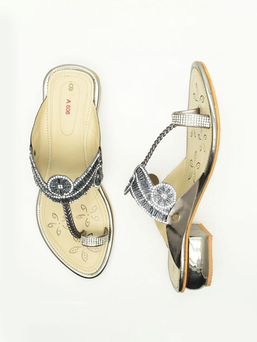 women embellished one toe block heel sandal - 22029656 - Standard Image - 3