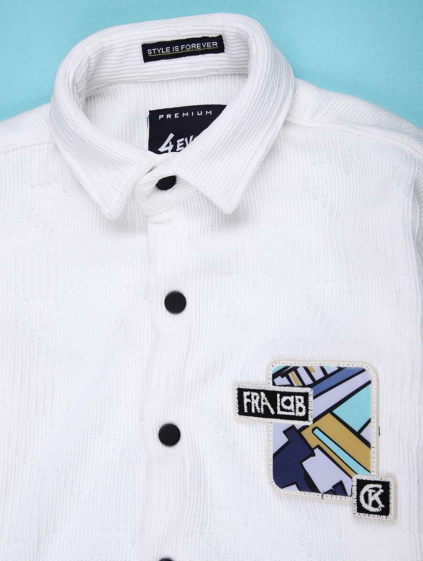 boys placement print long sleeve casual shirt - 22029672 -  Standard Image - 3