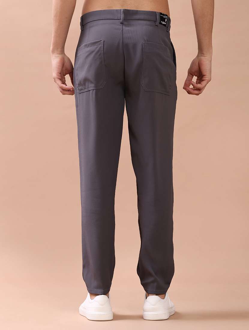 men solid mid rise chinos casual trouser - 22029687 -  Standard Image - 3