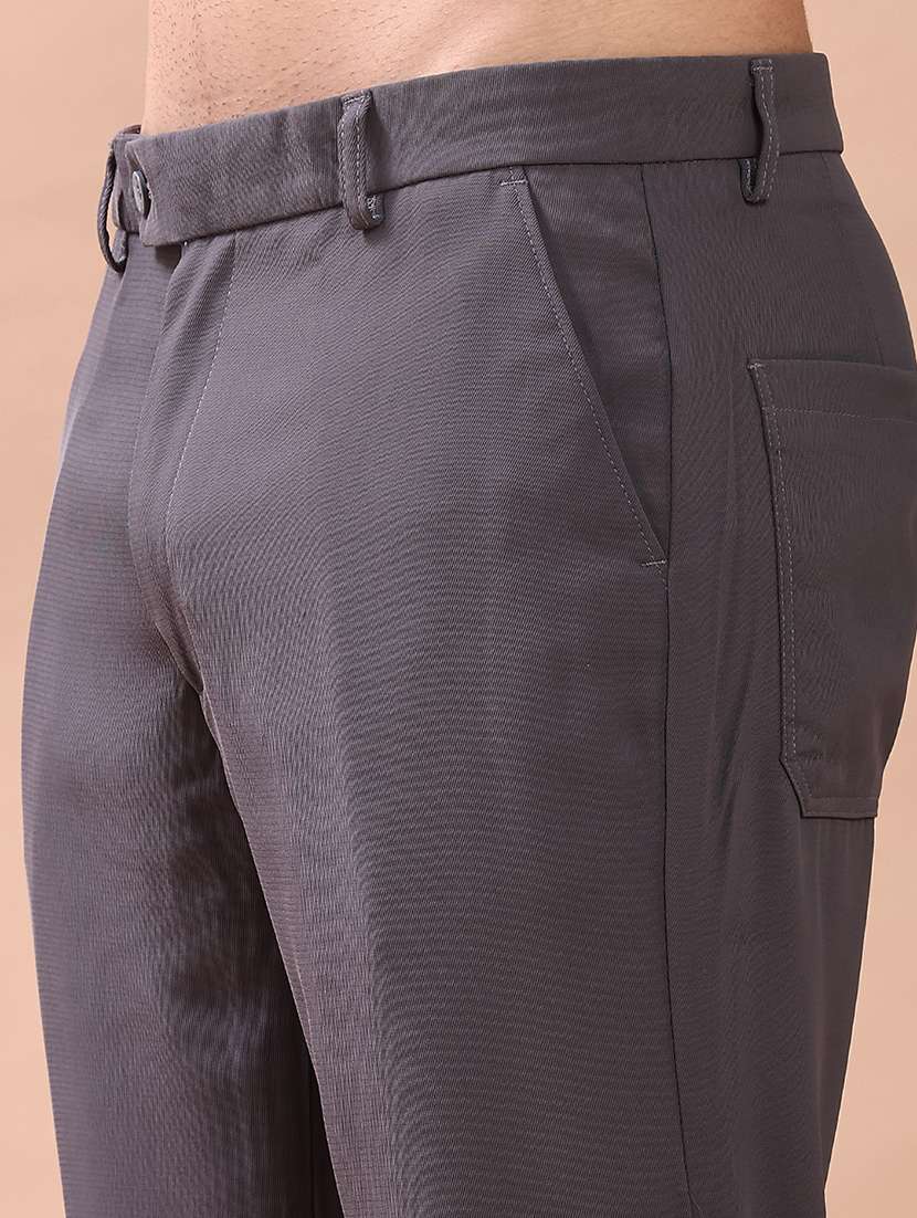 men solid mid rise chinos casual trouser - 22029687 -  Standard Image - 5