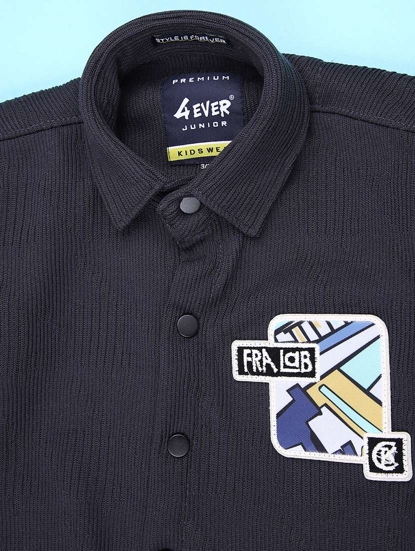 boys placement print long sleeve casual shirt - 22029723 -  Standard Image - 3