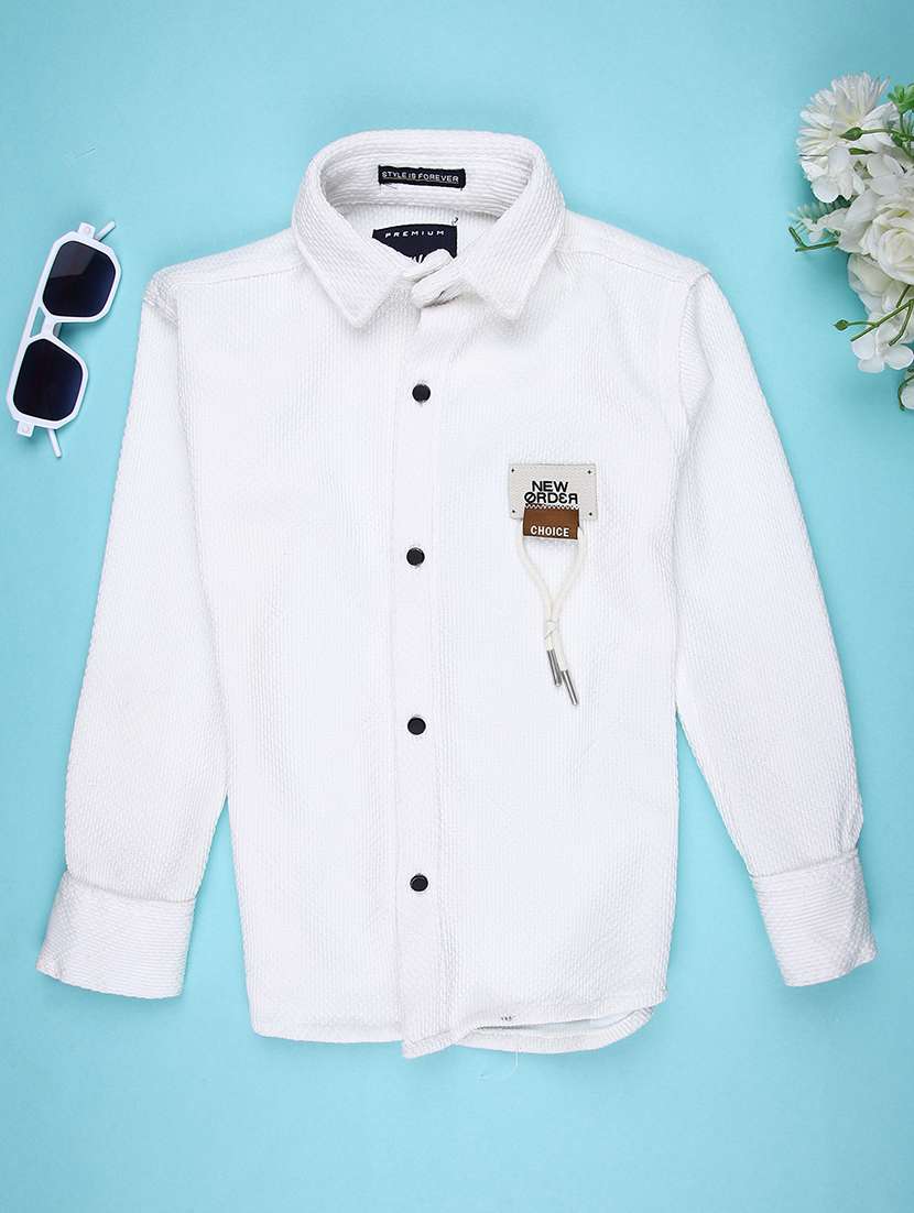 boys placement print long sleeve casual shirt