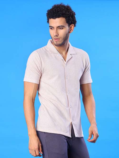 men self design short sleeve slim fit casual shirt - 22029791 -  Standard Image - 0