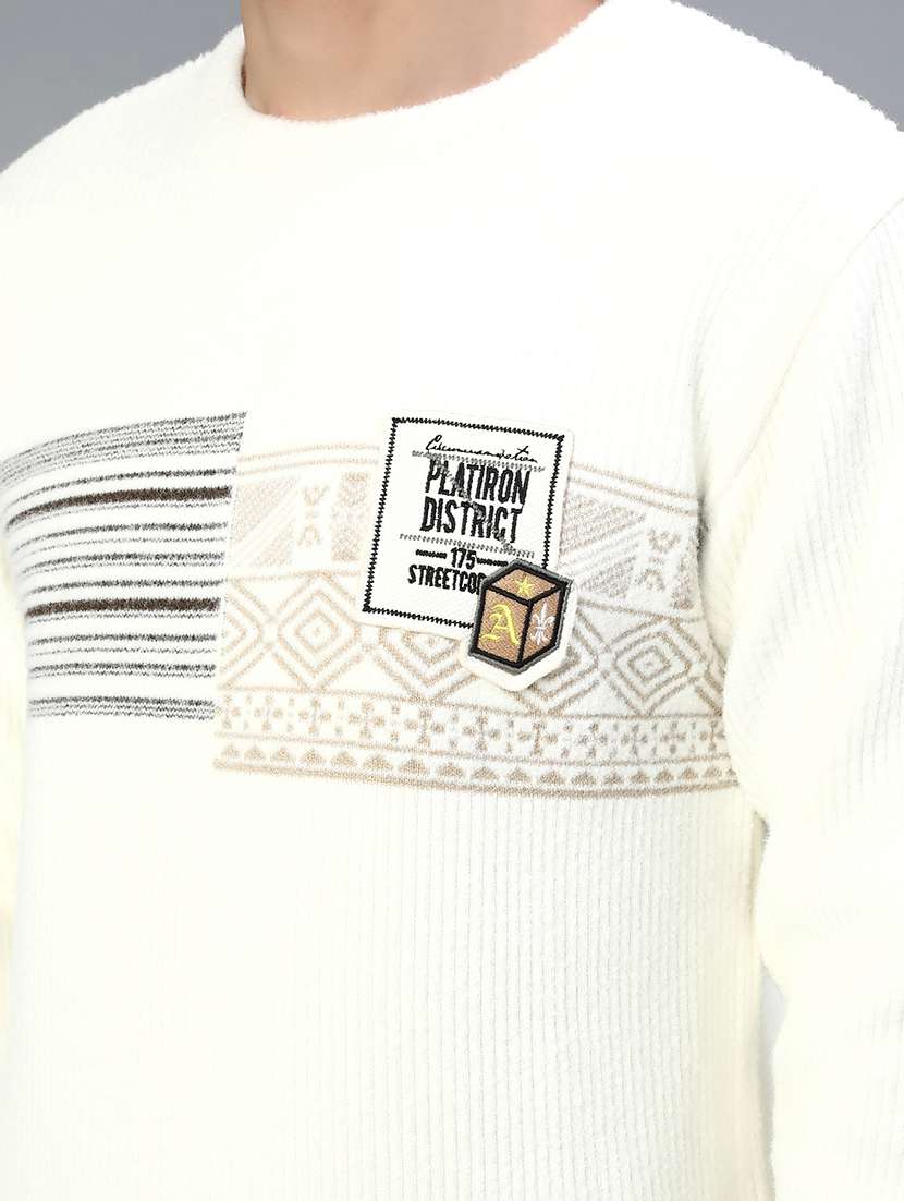 men self design long sleeve regular fit pullover  - 22029796 -  Standard Image - 5