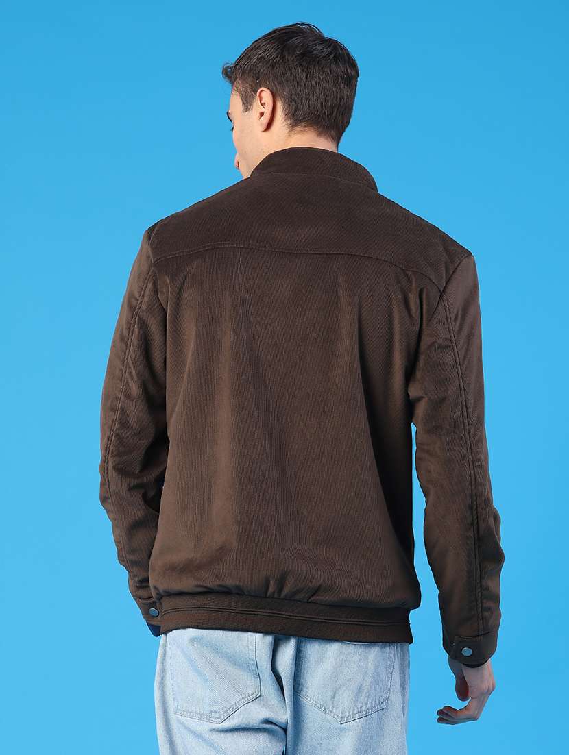 brown cotton blend casual jacket - 22029921 -  Standard Image - 3