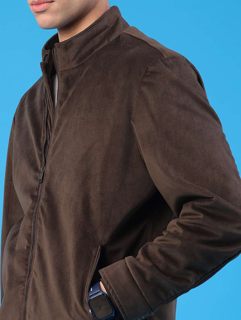 brown cotton blend casual jacket - 22029921 -  Standard Image - 5