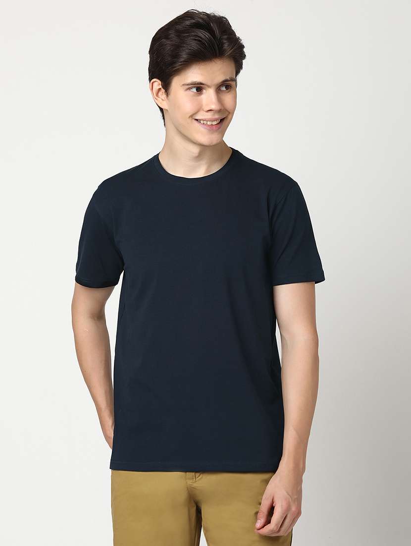 men solid short sleeve regular fit t-shirt