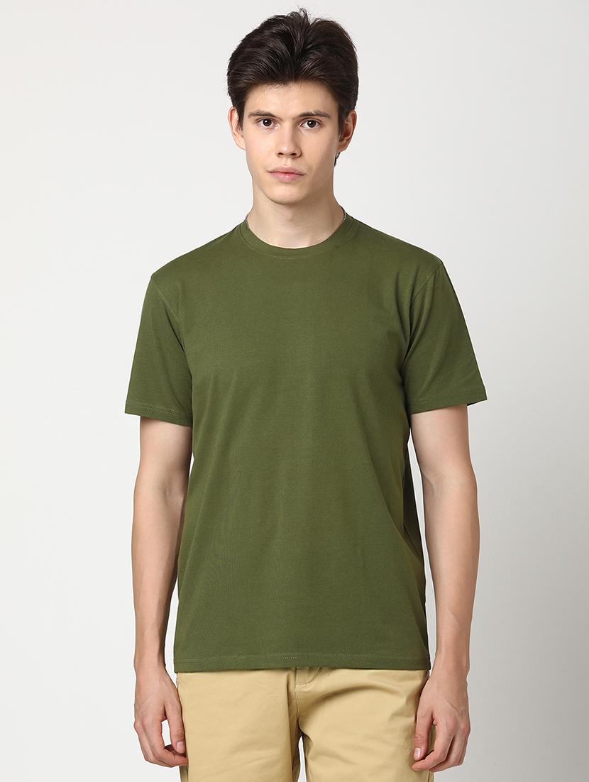 men solid short sleeve regular fit t-shirt