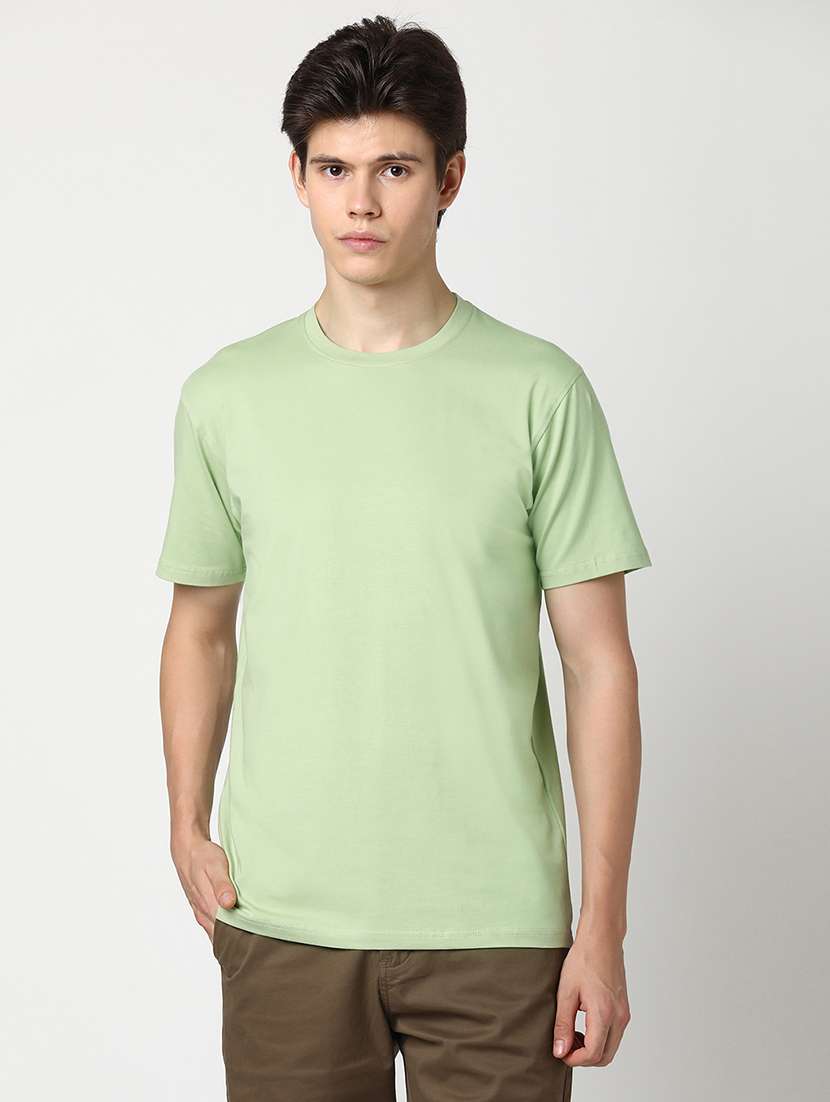 men solid short sleeve regular fit t-shirt