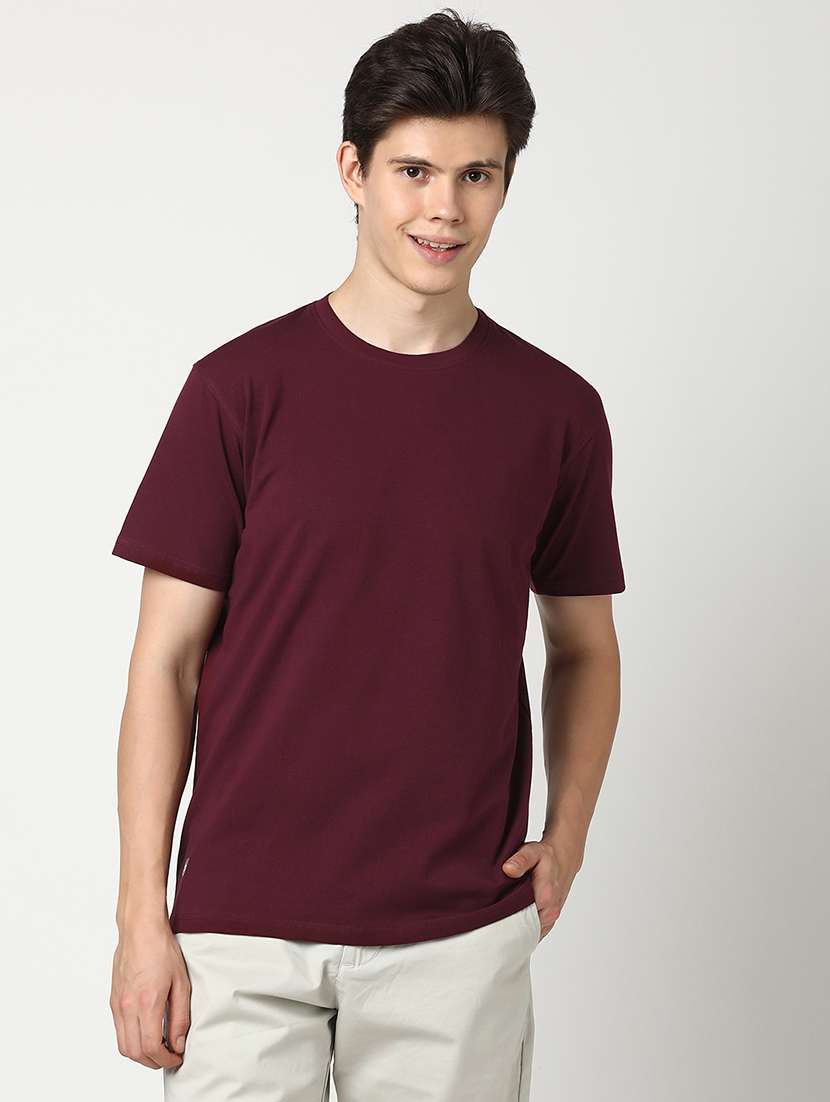 men solid short sleeve regular fit t-shirt