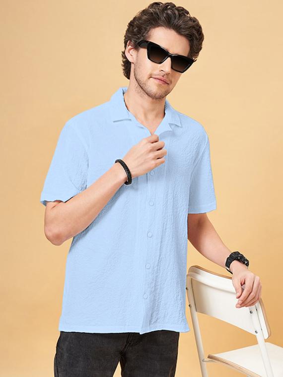 men solid short sleeve regular fit casual shirt - 22029980 - Zoom Image - 0