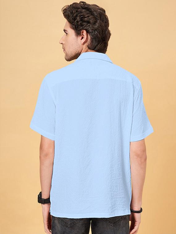 men solid short sleeve regular fit casual shirt - 22029980 - Standard Image - 3
