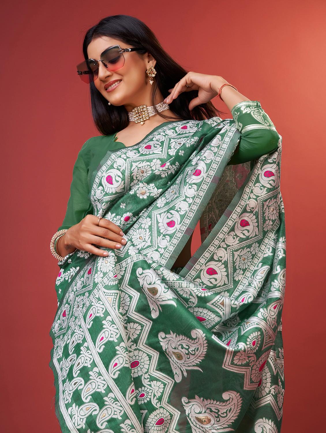 women self design banarasi saree with blouse - 22029984 - Standard Image - 5