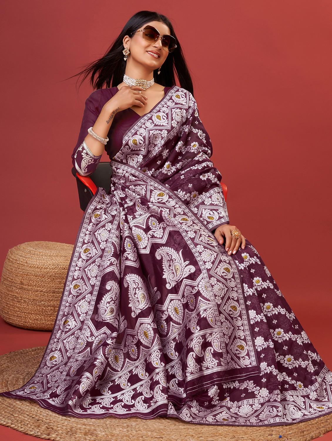 women self design banarasi saree with blouse - 22029988 - Standard Image - 3