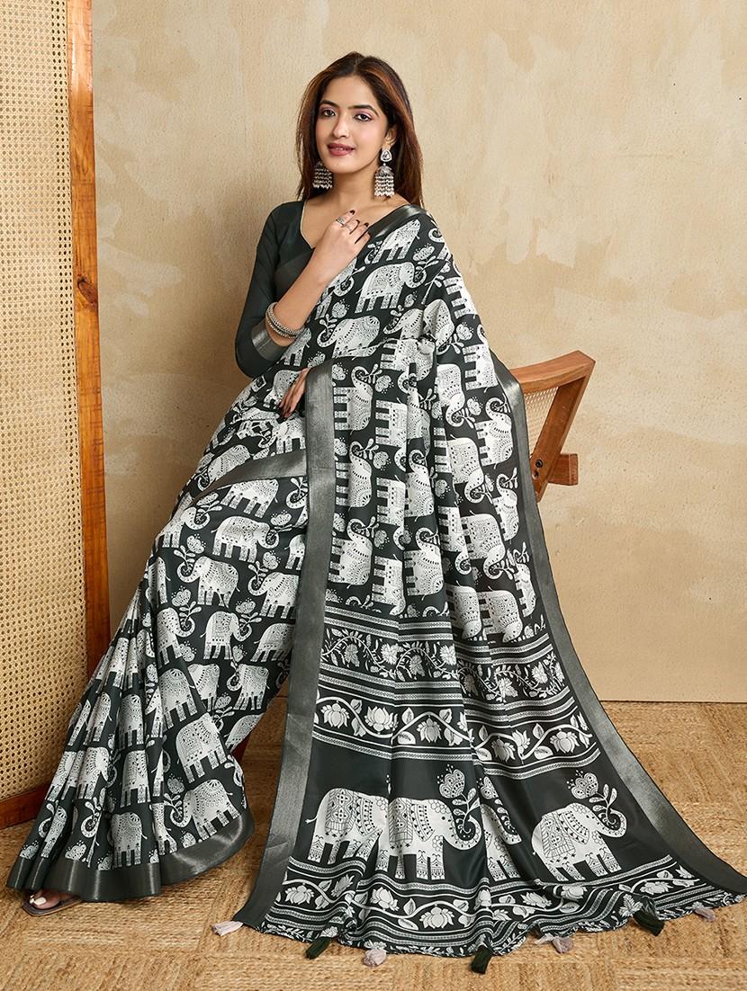 women printed casual wear saree with blouse - 22029999 - Standard Image - 3