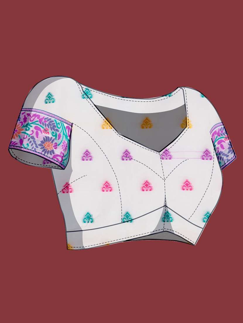 women self design bordered saree with blouse - 22030003 -  Standard Image - 5