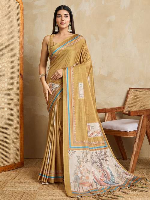 women printed casual wear saree with blouse - 22030007 - Standard Image - 0