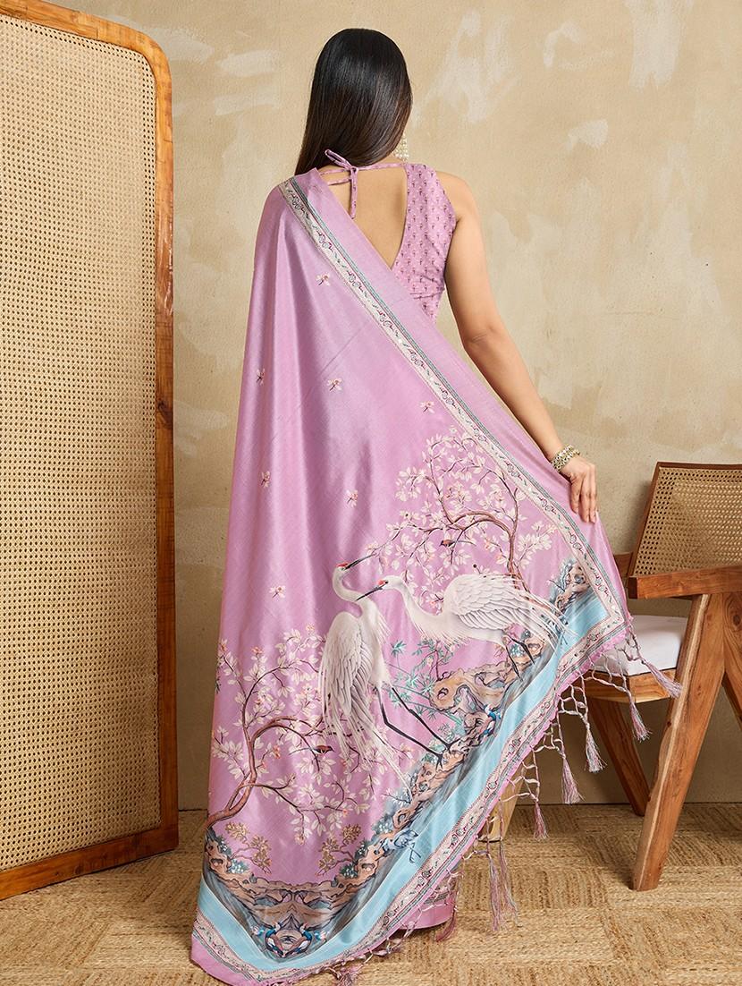 women printed casual wear saree with blouse - 22030008 - Standard Image - 3
