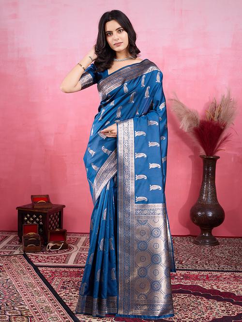women self design banarasi saree with blouse - 22030015 - Standard Image - 0