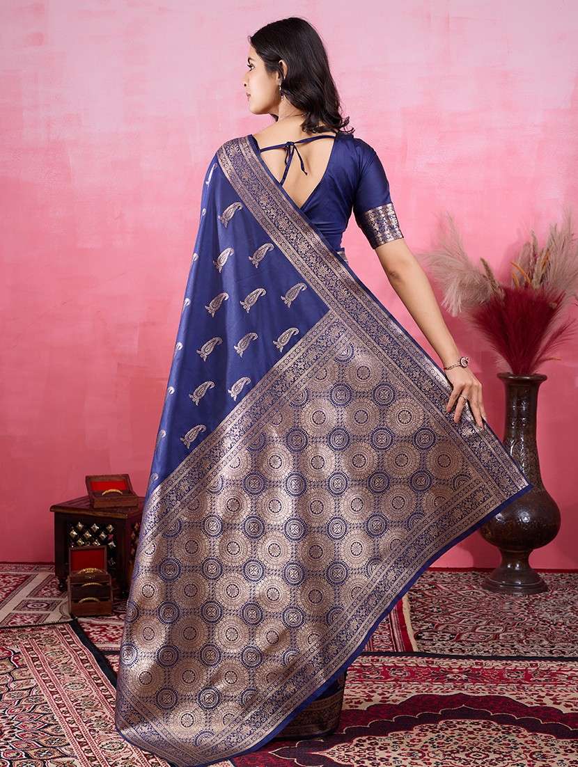 women self design banarasi saree with blouse - 22030017 -  Standard Image - 3