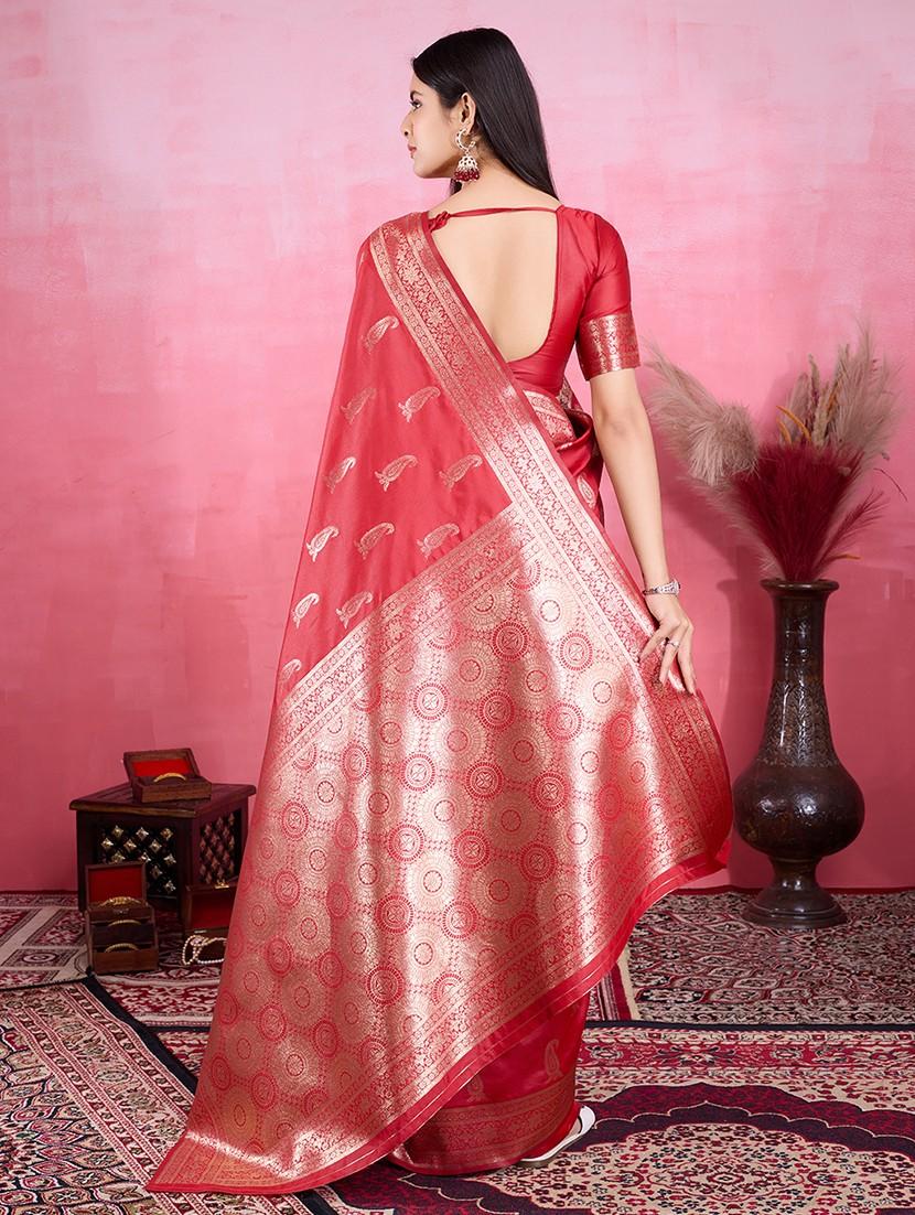 women self design banarasi saree with blouse - 22030018 - Standard Image - 3