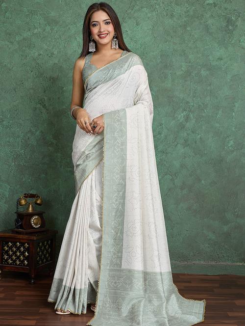 women printed bordered saree with blouse - 22030028 - Standard Image - 0