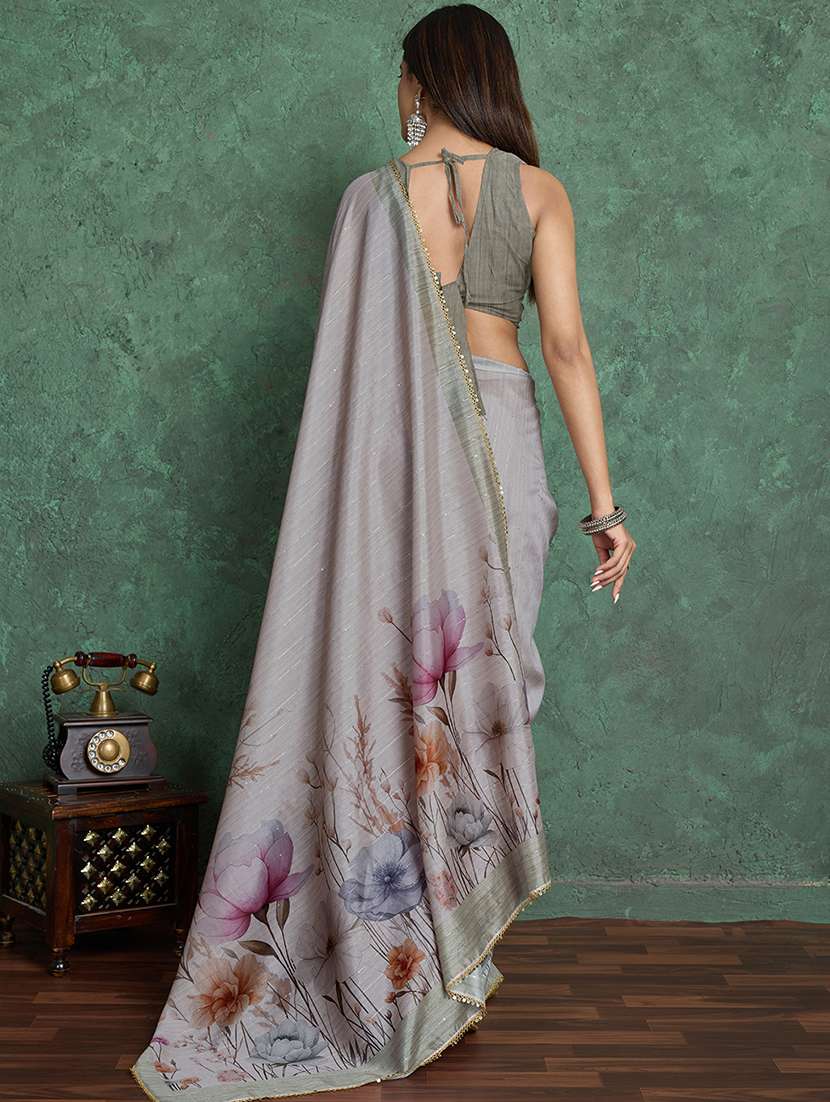 women floral printed saree with blouse - 22030036 -  Standard Image - 3