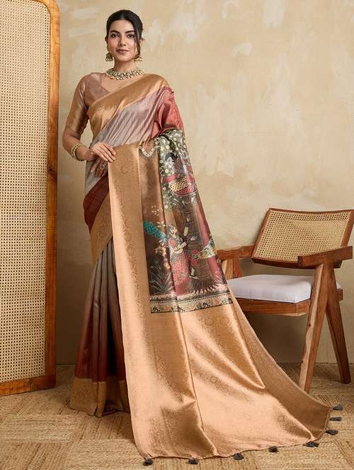 women printed bordered saree with blouse - 22030039 - Standard Image - 0