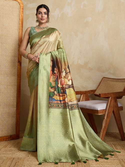 women printed bordered saree with blouse - 22030040 - Standard Image - 0