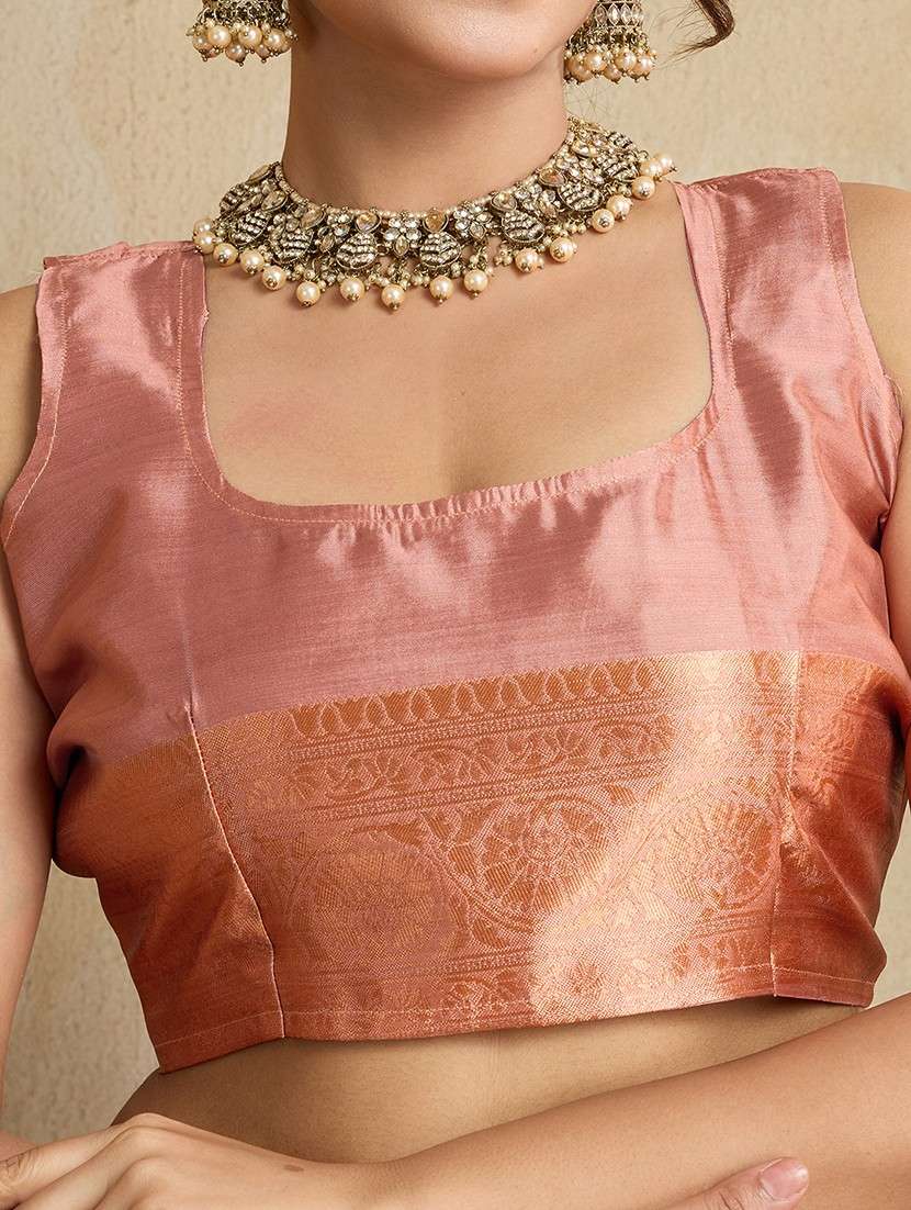 women printed bordered saree with blouse - 22030041 - Standard Image - 5