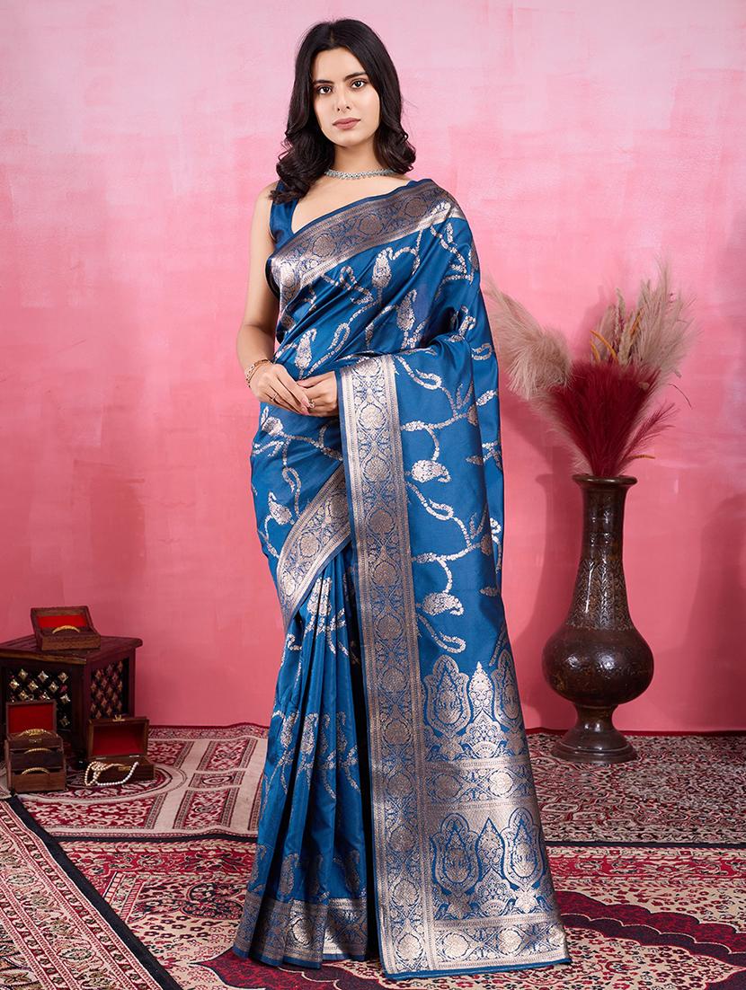 women self design banarasi saree with blouse - 22030043 - Zoom Image - 0