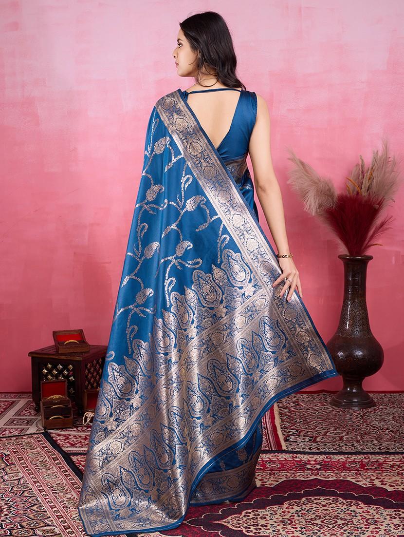 women self design banarasi saree with blouse - 22030043 - Standard Image - 3