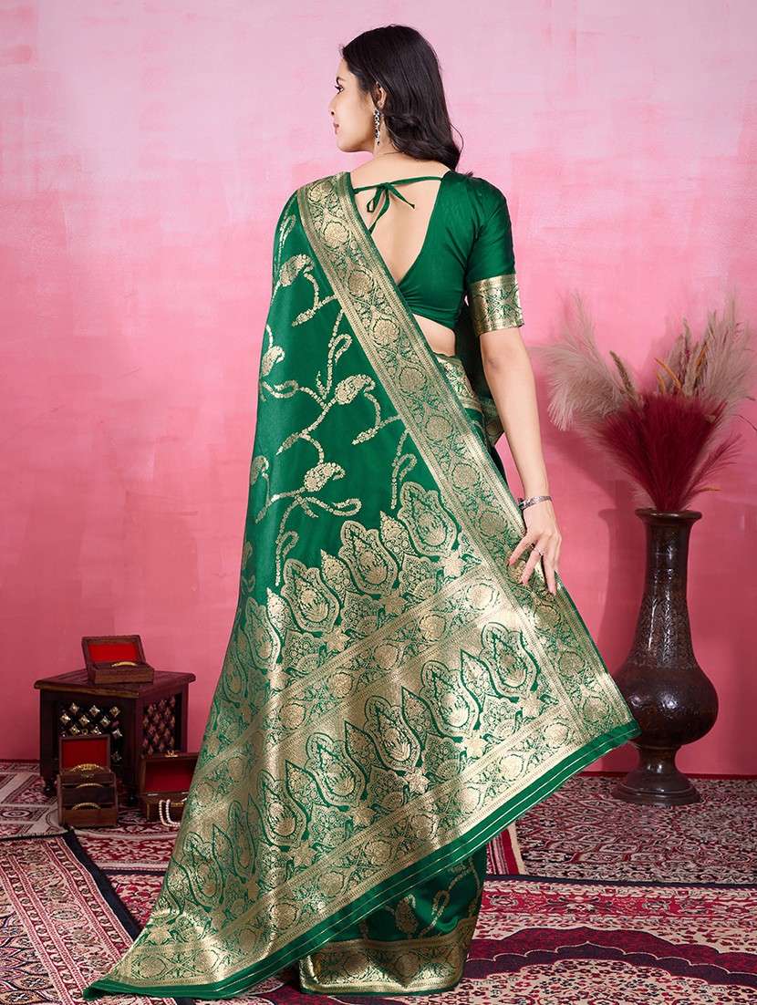 women self design banarasi saree with blouse - 22030044 - Standard Image - 3