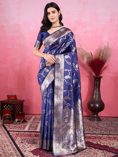 women self design banarasi saree with blouse - 22030045 -  Standard Image - 0