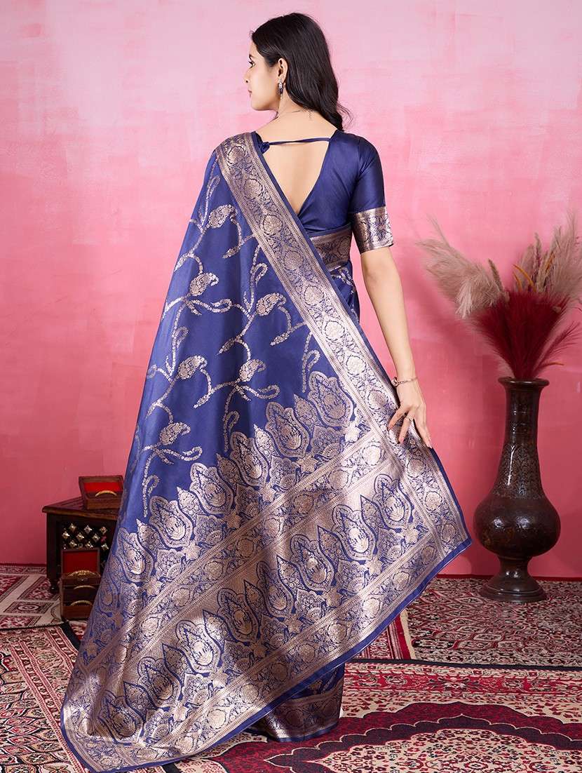 women self design banarasi saree with blouse - 22030045 -  Standard Image - 3