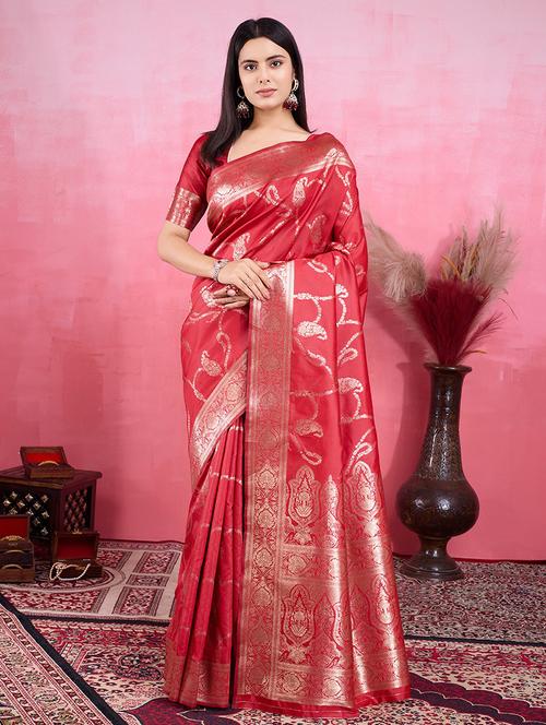 women self design banarasi saree with blouse - 22030046 -  Standard Image - 0