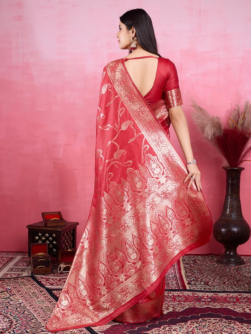 women self design banarasi saree with blouse - 22030046 - Standard Image - 3