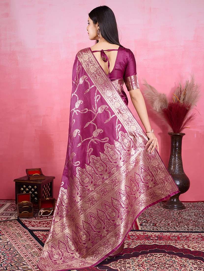 women self design banarasi saree with blouse - 22030047 -  Standard Image - 3