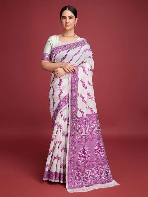 women self design bordered saree with blouse - 22030052 -  Standard Image - 0