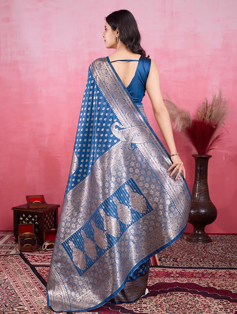 women self design banarasi saree with blouse - 22030053 - Standard Image - 3