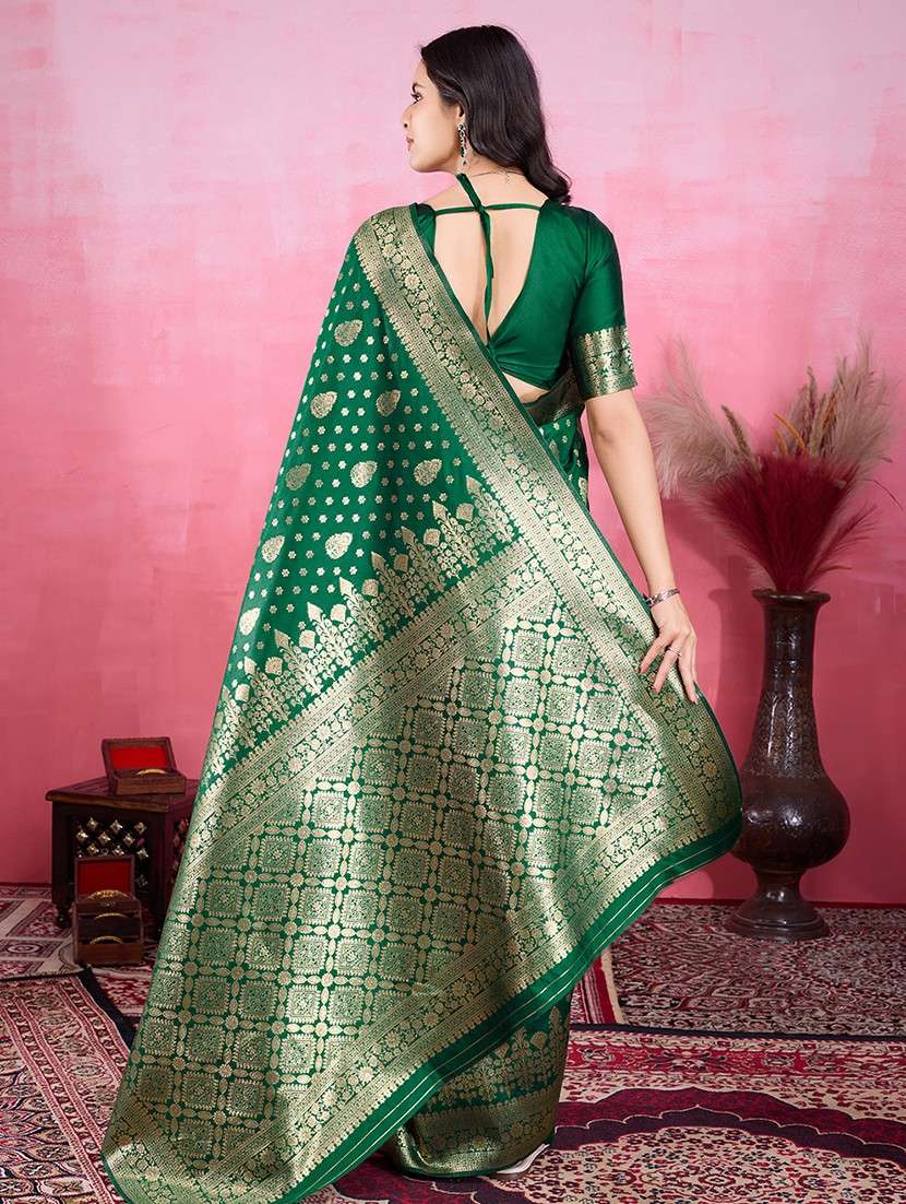 women self design banarasi saree with blouse - 22030059 - Standard Image - 3