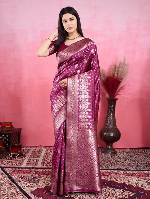women self design banarasi saree with blouse - 22030062 - Standard Image - 0