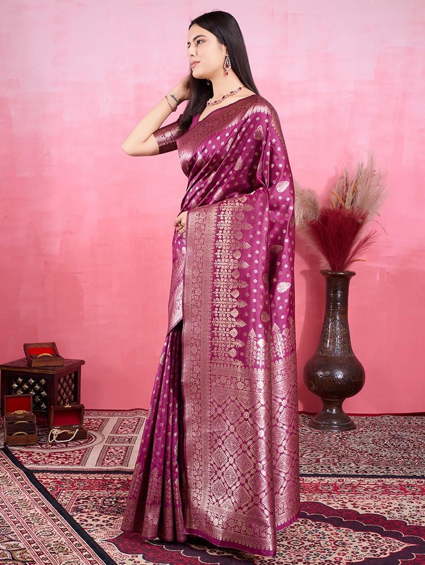 women self design banarasi saree with blouse - 22030062 - Standard Image - 3
