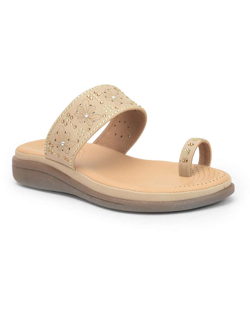 women embellished one toe flat sandal