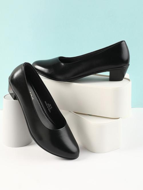women black solid block heel pump - 22030131 - Standard Image - 0