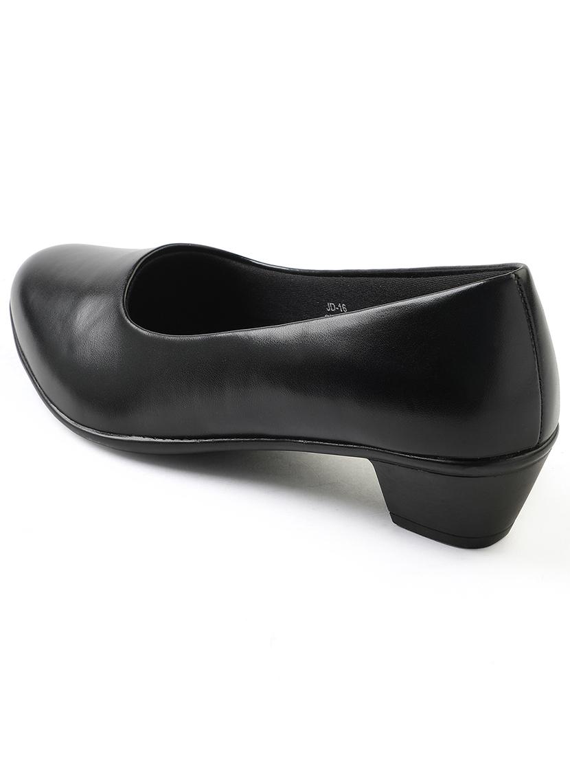 women black solid block heel pump - 22030131 - Standard Image - 3