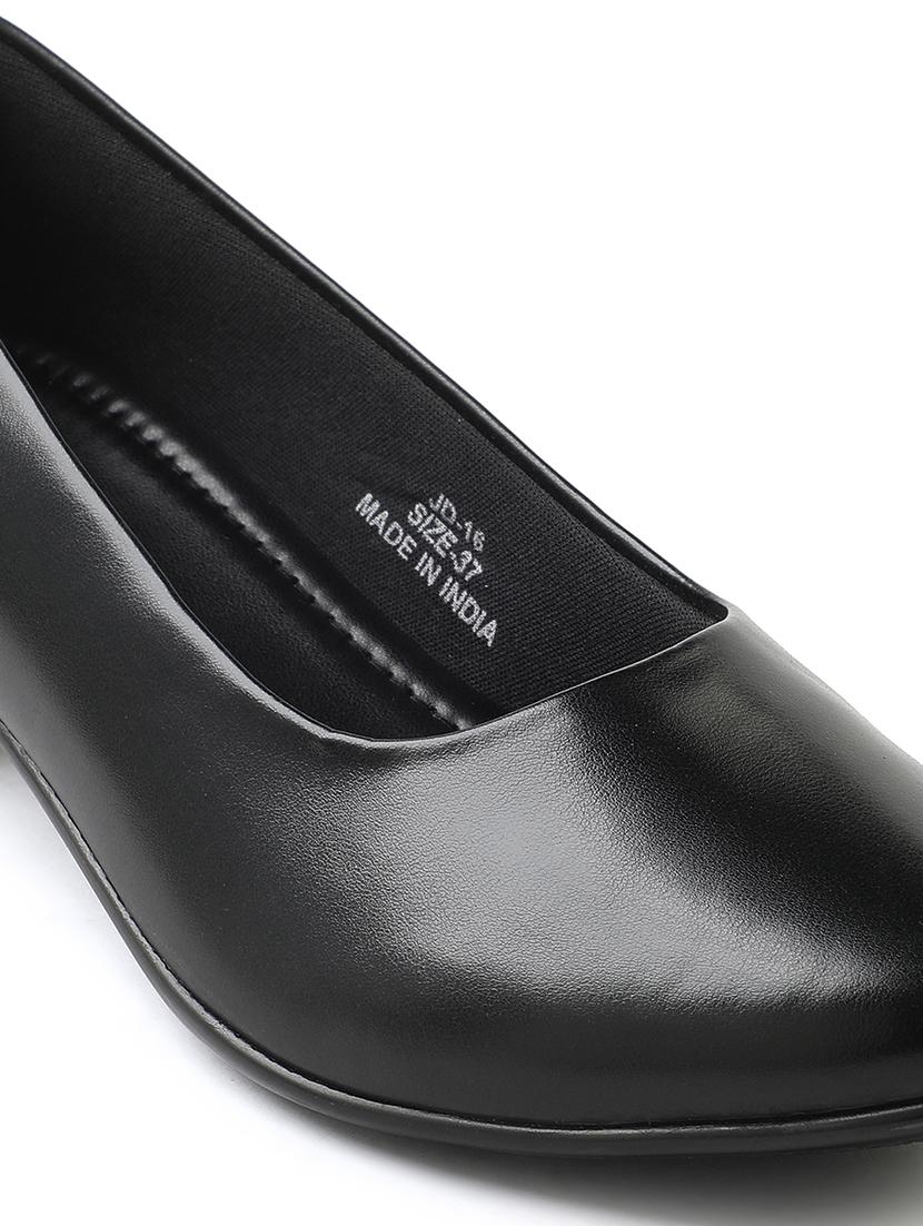 women black solid block heel pump - 22030131 - Standard Image - 5